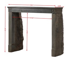 Cornice per camino in stile neoclassico in pietra naturale bicolore grigia - Eleganza rustica