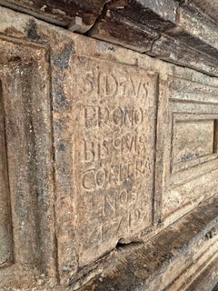 Château Fireplace Dated 1712 with Latin Inscription and Louis XIII Influence