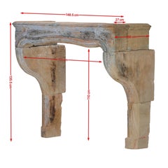 17th Century French Louis XIV Limestone Fireplace Mantle – 149 cm Wide