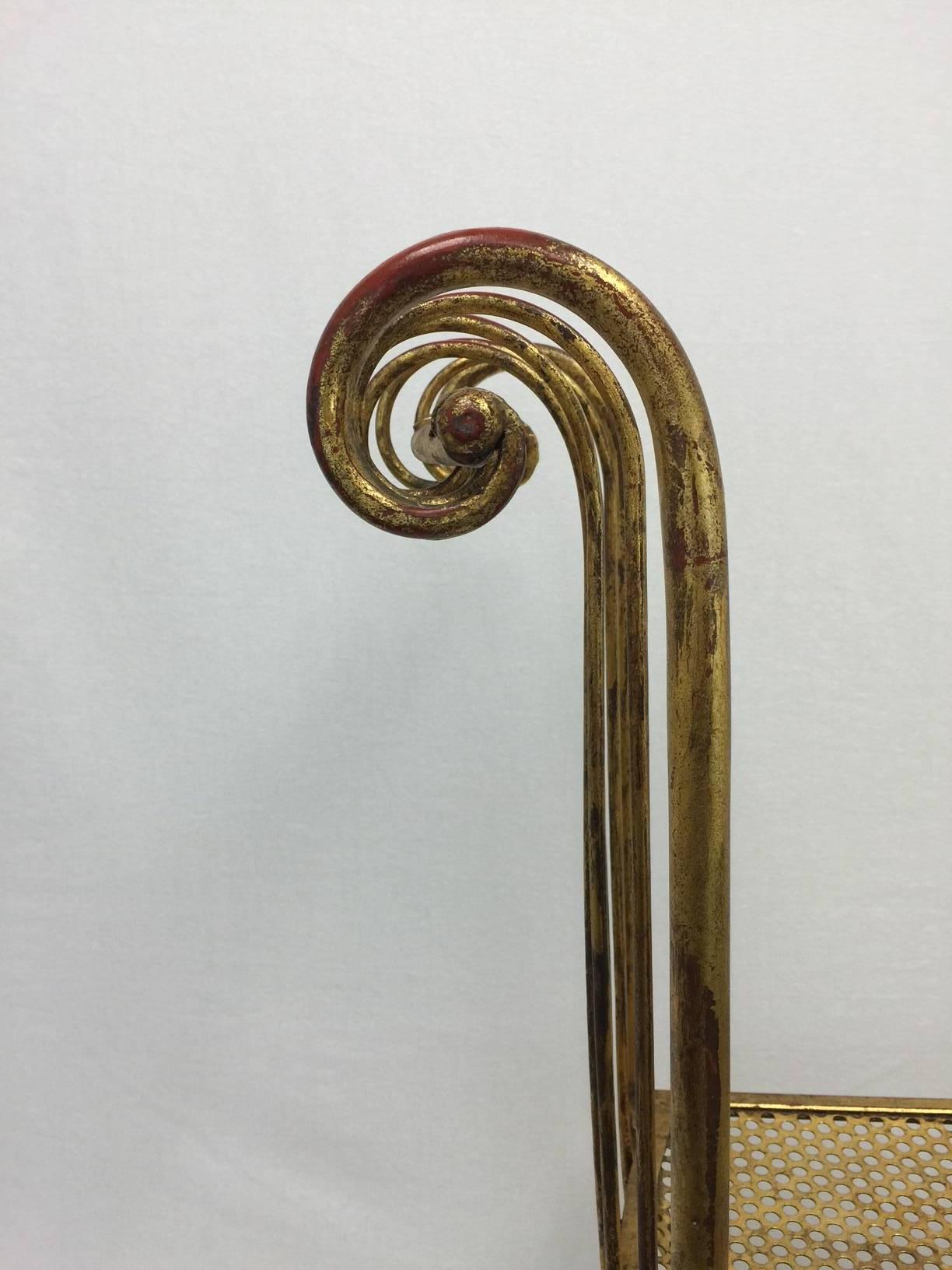 Mid-20th Century S. Salvadori 1960's Italian Gilt/Gold Finish Chair Mid Century Modern For Sale