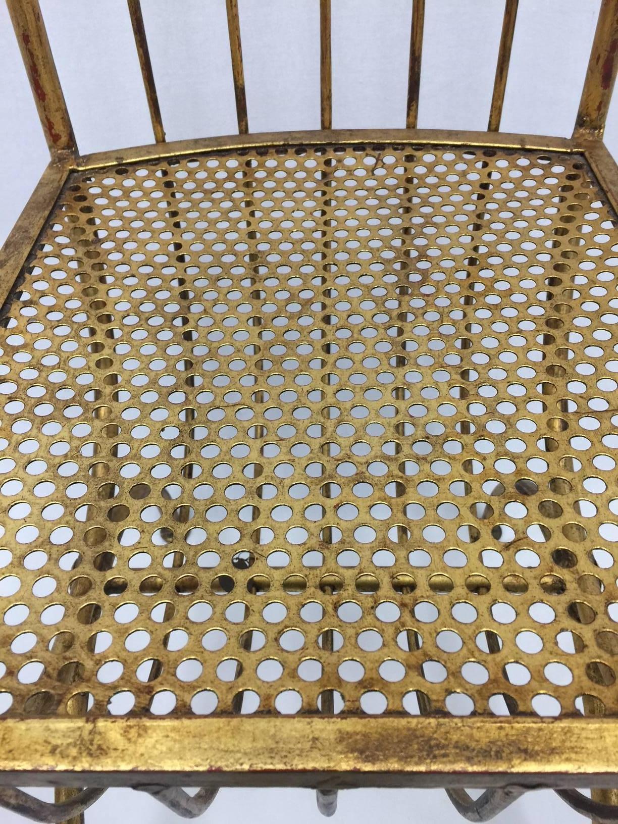 Metal S. Salvadori 1960's Italian Gilt/Gold Finish Chair Mid Century Modern For Sale