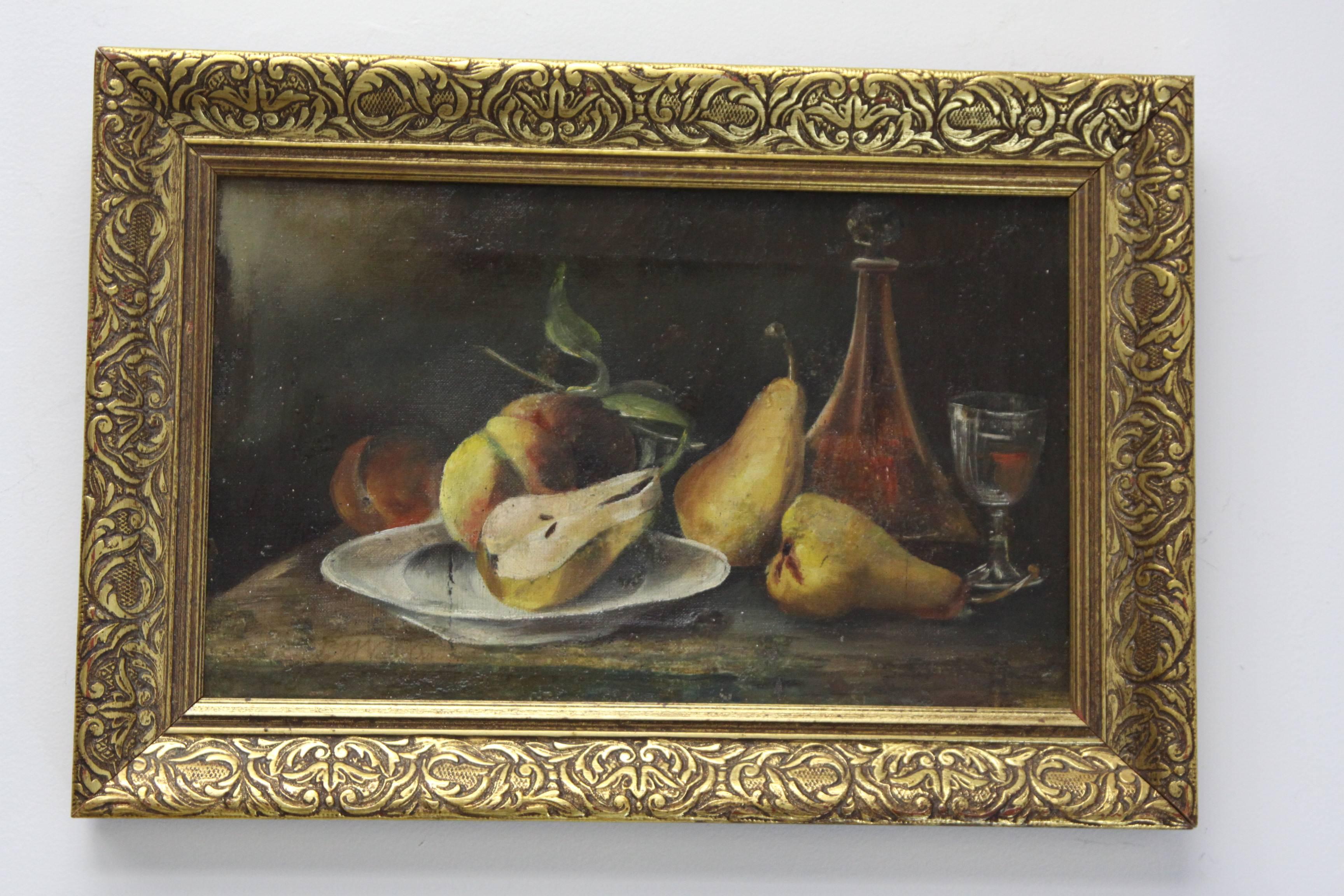 Wonderful still life by Georgius Jacobus Johannes Van Os (1782-1861). Painting height 9.5 inches x 15.5 inches width x 2 inches deep. Total frame size is 13