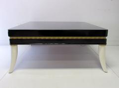 Lacquered Coffee Table w/ Faux Elephant Tusk