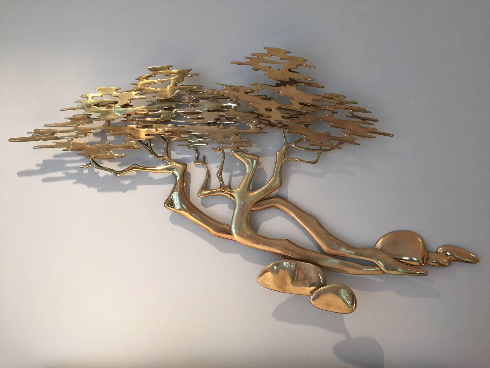 Bijan Brass Wall Sculpture, Mid-Century In Excellent Condition In Raleigh, NC