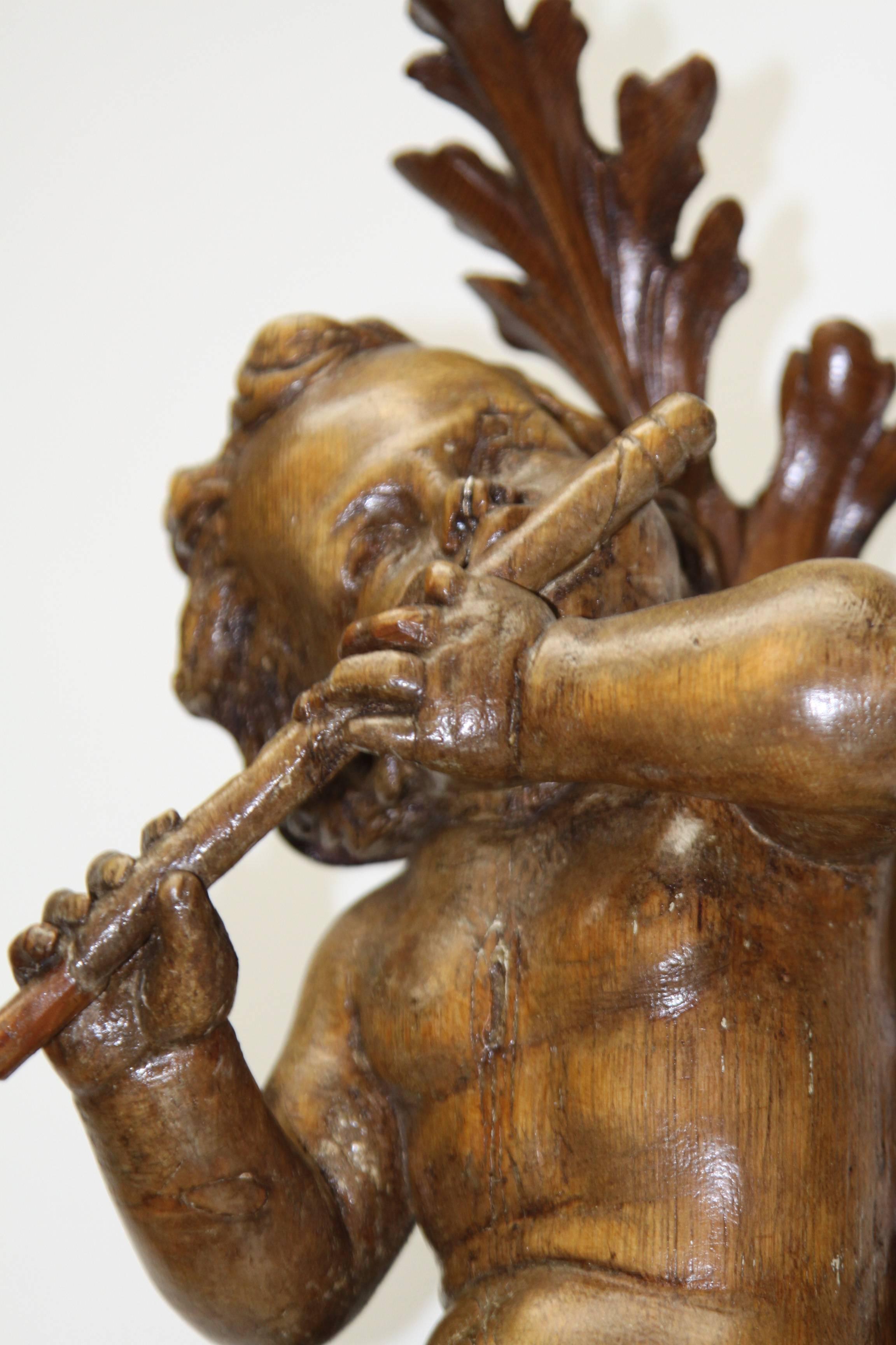 19th Century Italian Wooden Angel or Cherub In Excellent Condition For Sale In Raleigh, NC