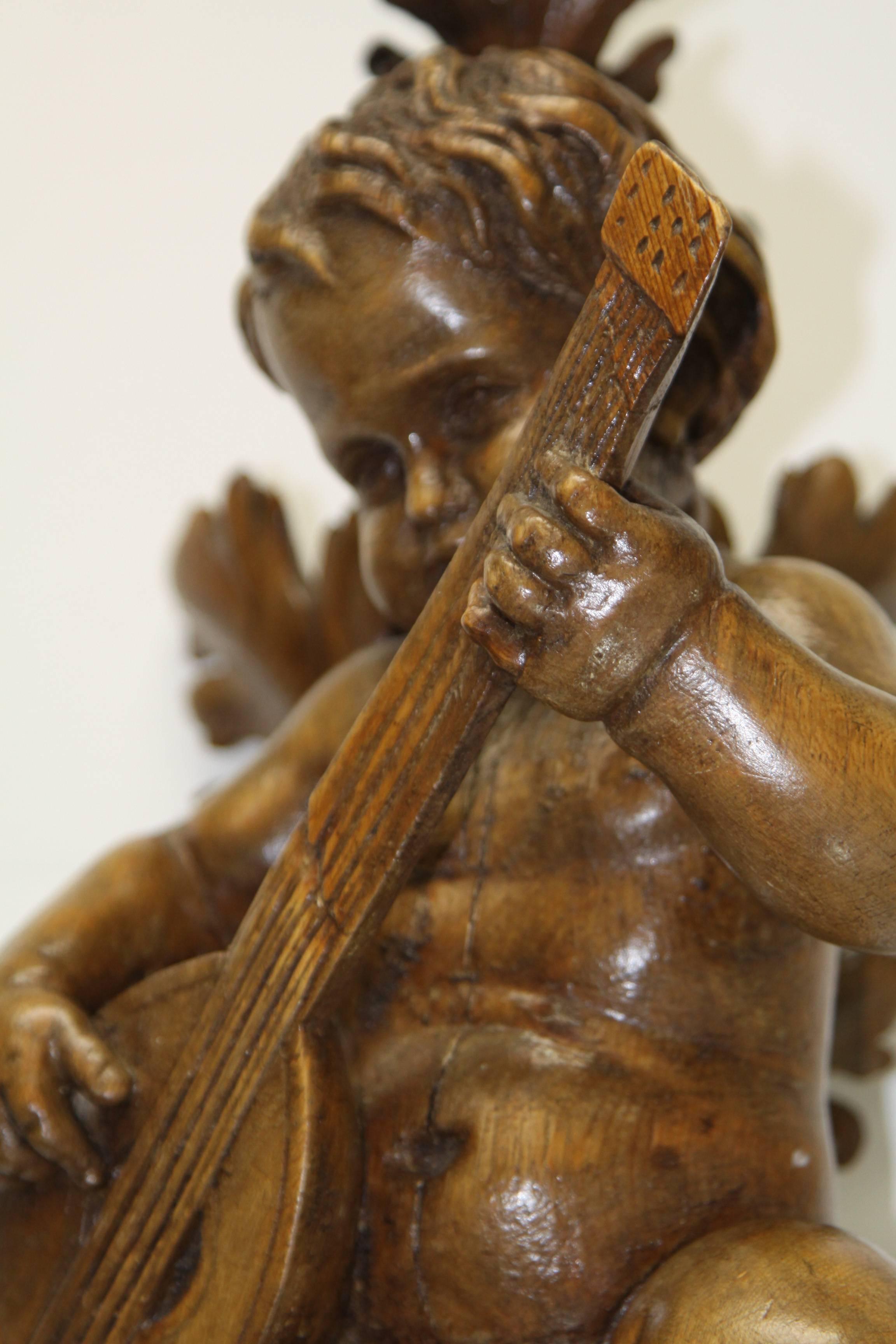 19th Century Italian Wooden Angel or Cherub For Sale 4