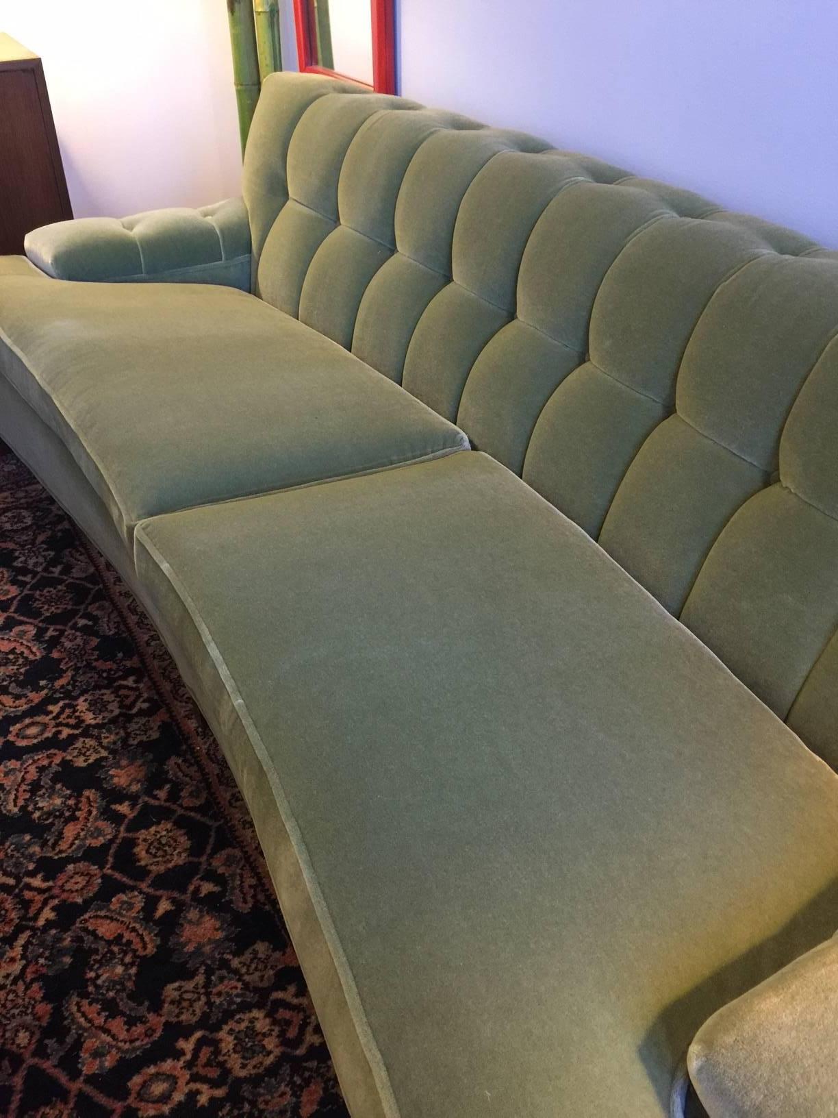 Mid-Century Modern Sofa in Luscious Mohair In Excellent Condition In Raleigh, NC