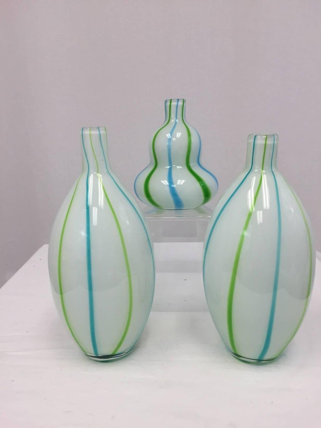Mid-Century Modern Set of Three Murano Vases For Sale
