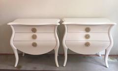 Pair of Lacquered Hooker Bombe Chests with Amazing Hardware