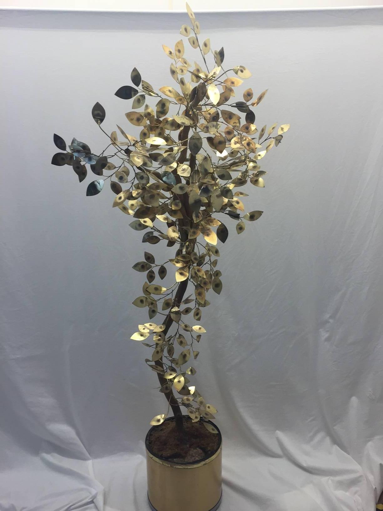 American Curtis Jere Brass Tree Sculpture, Mid-Century Modern For Sale