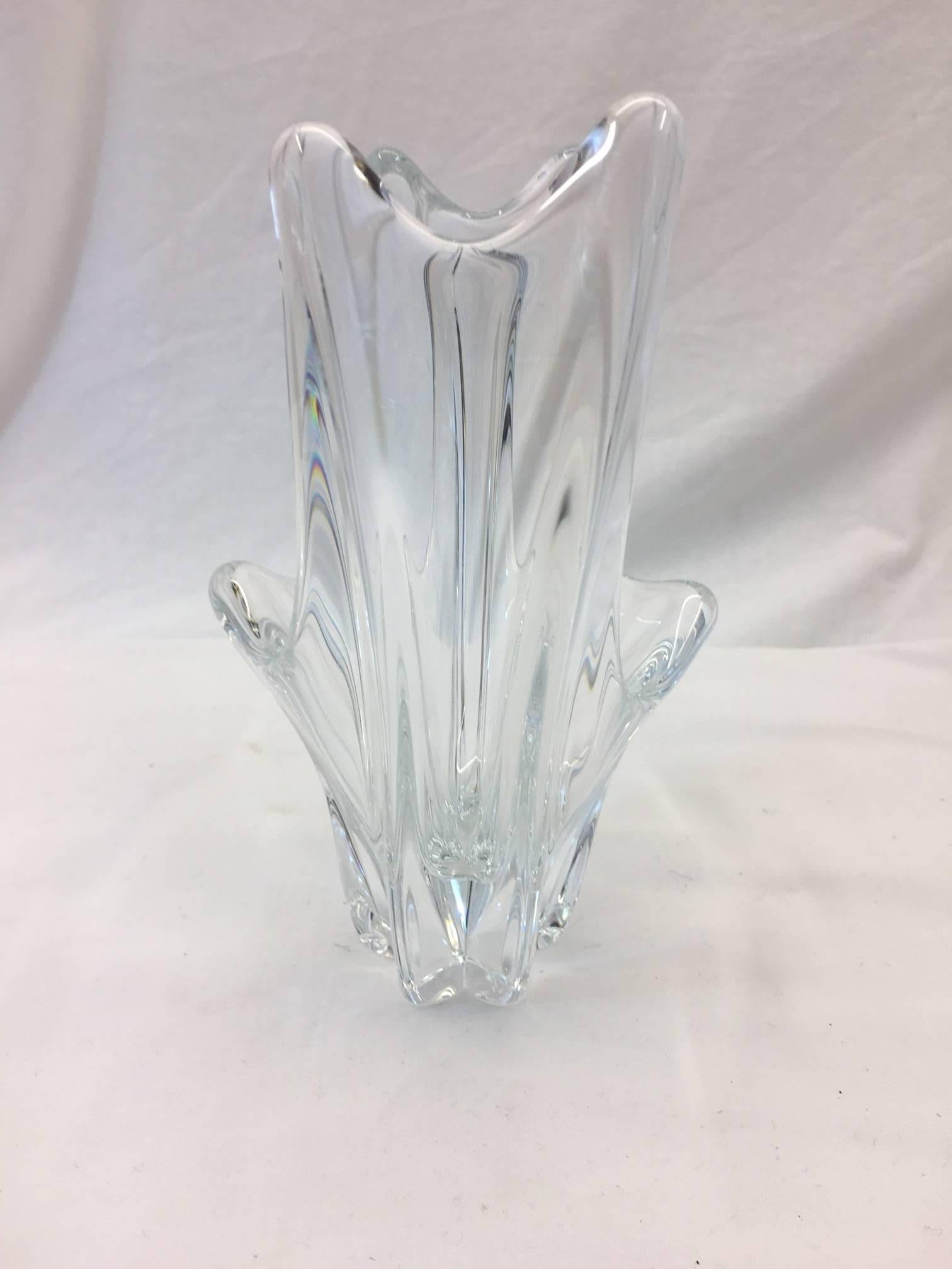 This beautiful Daum Crystal vase is laser signed.  Perfect holiday gift.  