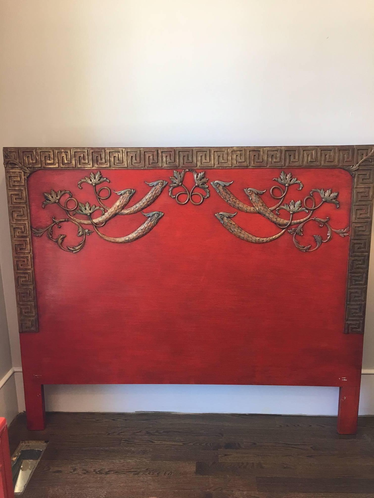 Amazing Asian Queen Headboard In Excellent Condition In Raleigh, NC