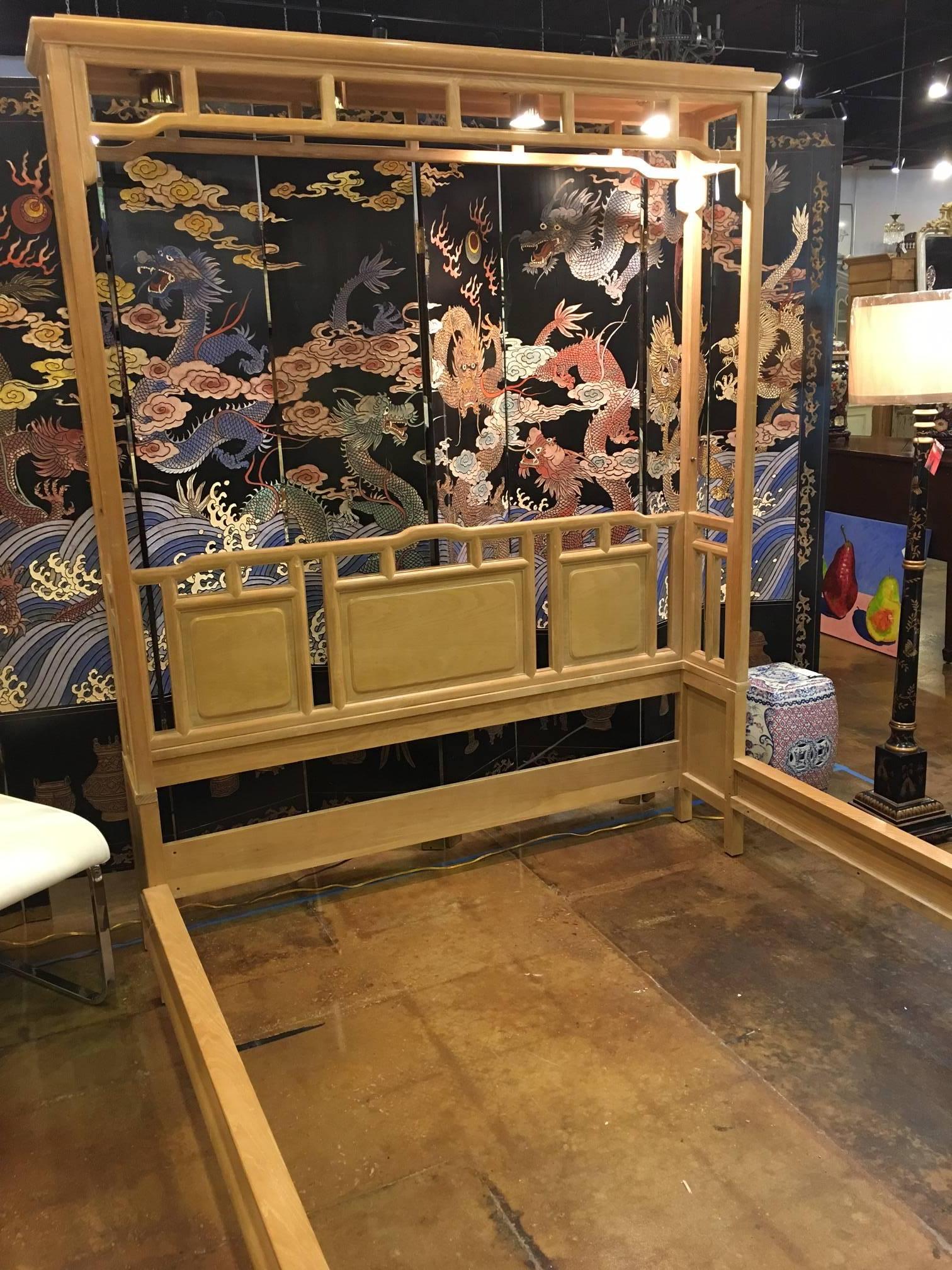 Asian Themed Century Bed Frame In Good Condition In Raleigh, NC