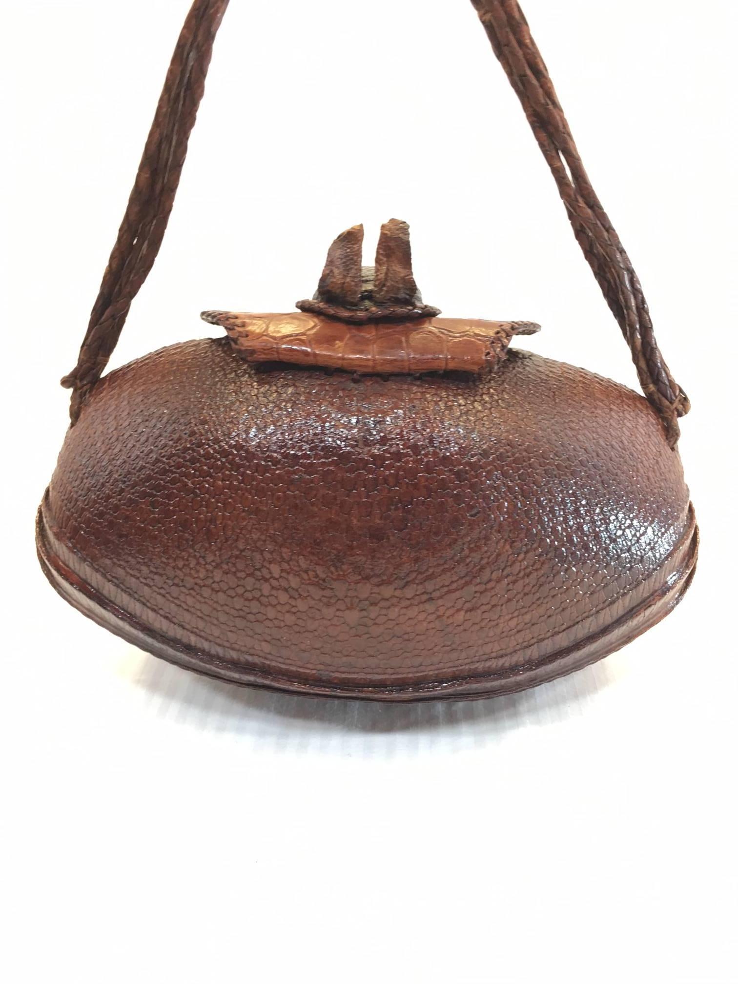 Art Deco Armadillo Purse with Strap For Sale