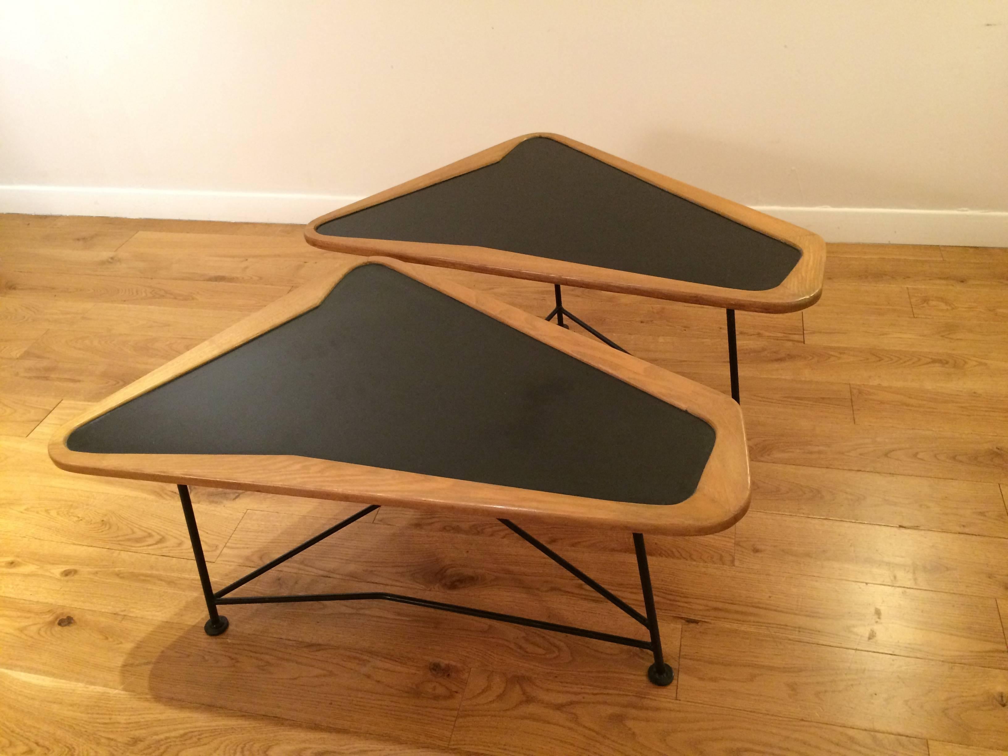 Mid-Century Modern Pair of French 1950s Coffee Table by Charles Ramos