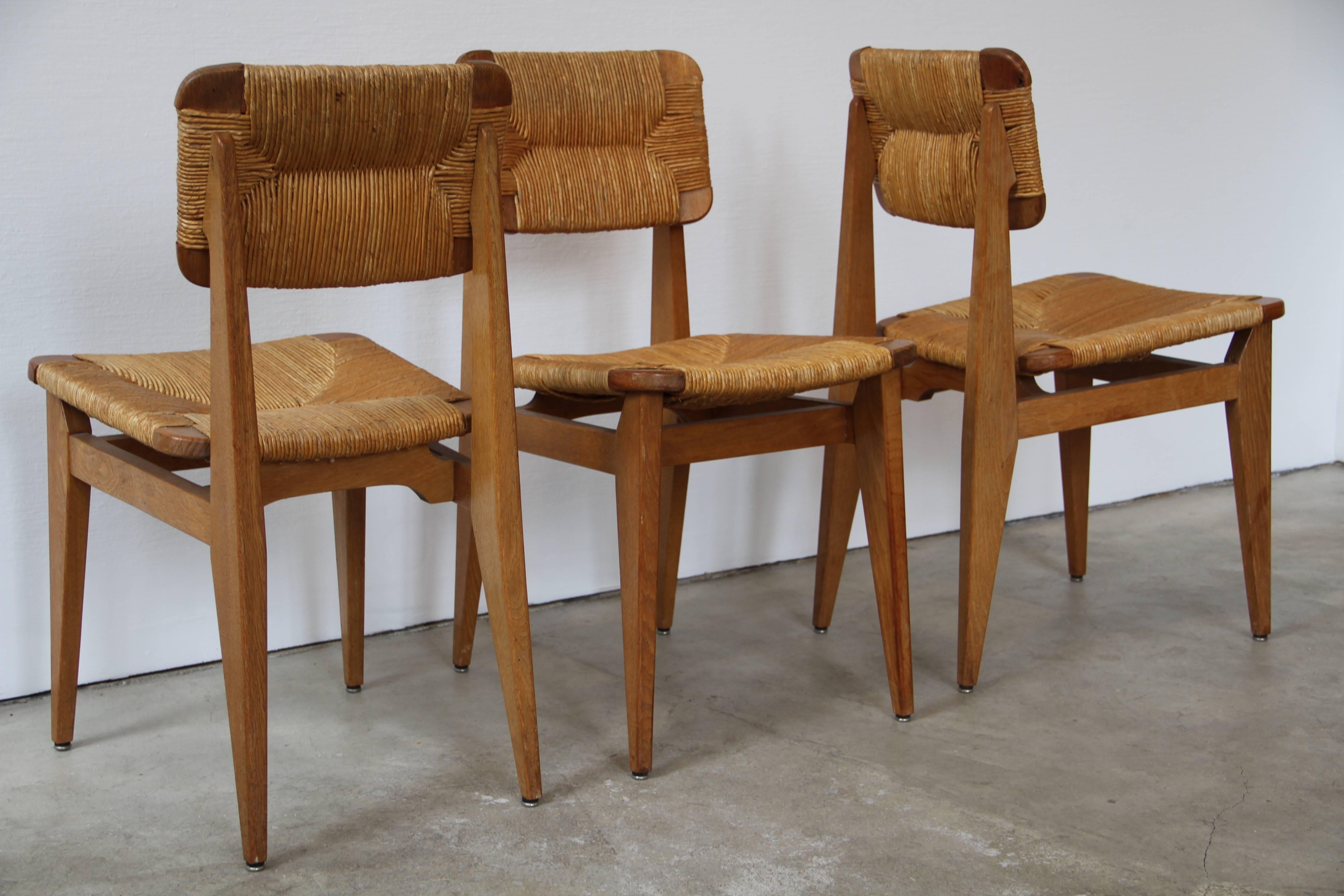 Mid-Century Modern Rare Set of Six Marcel Gascoin Chairs