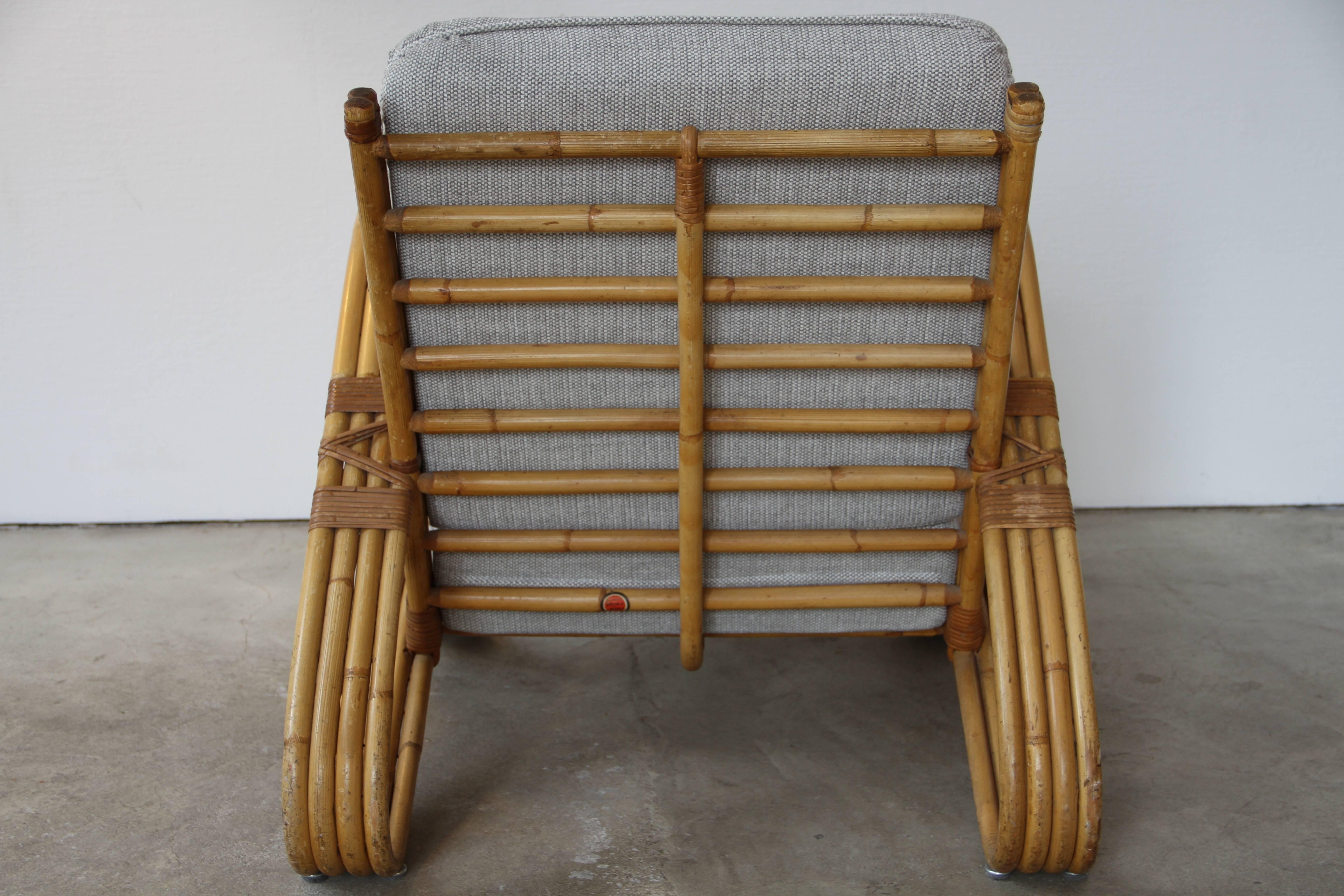 Dutch Bamboo Lounge Chair by Rohé Rotan, 1950