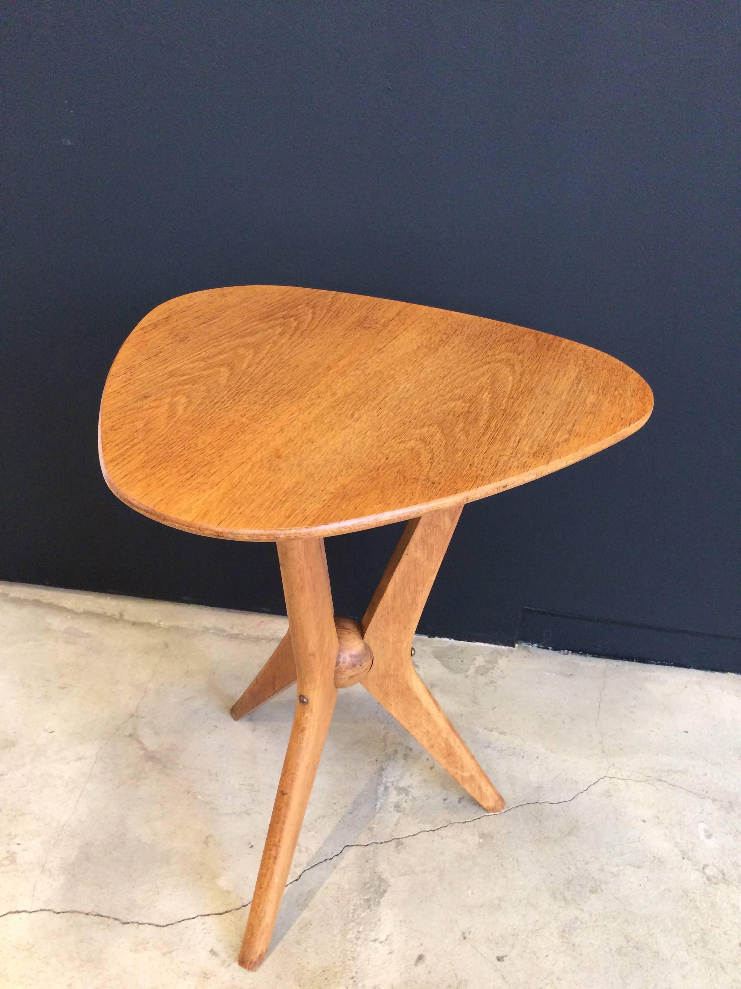 Mid-Century Modern Three Legs Side Table René-Jean Caillette, 1950