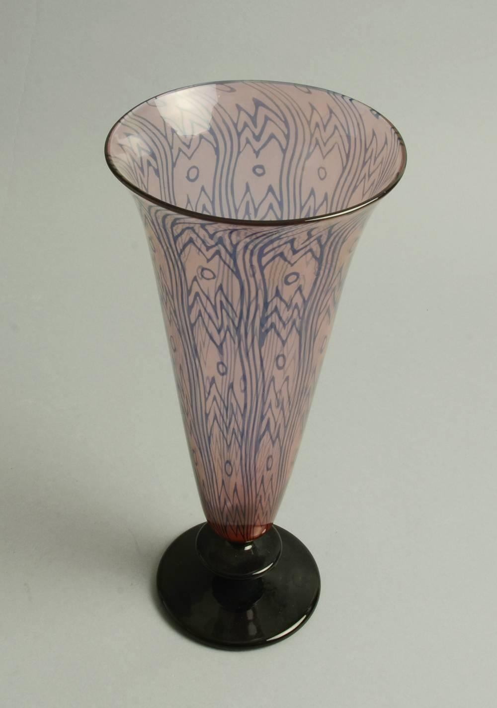 Art Nouveau Slip Graal Chalice form Vase  Edward Hald, with Knut Bergqvist, for Orrefors For Sale