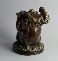 Figure of Two Fighting Bears by Knud Kyhn for Royal Copenhagen