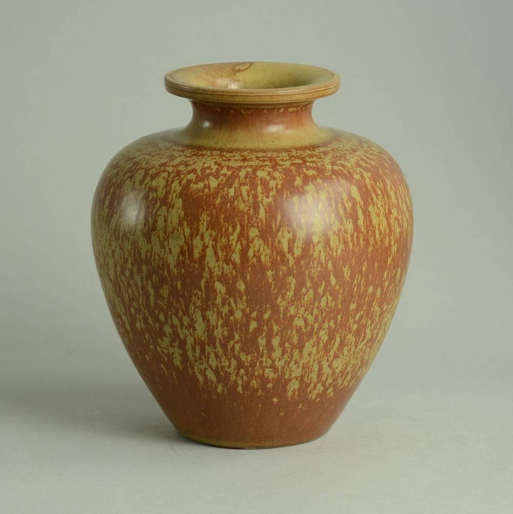 Stoneware vase with matte reddish brown glaze, 1960s-1970s.