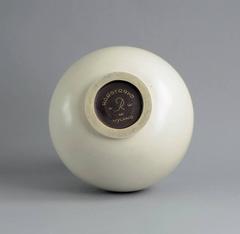 Large Round Vase with White Glaze by Gunnar Nylund for Rörstrand