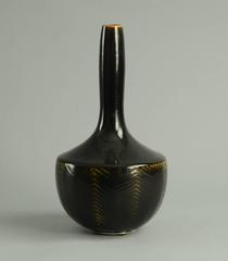 Vase with Glossy Black Tenmoku Glaze by Axel Salto