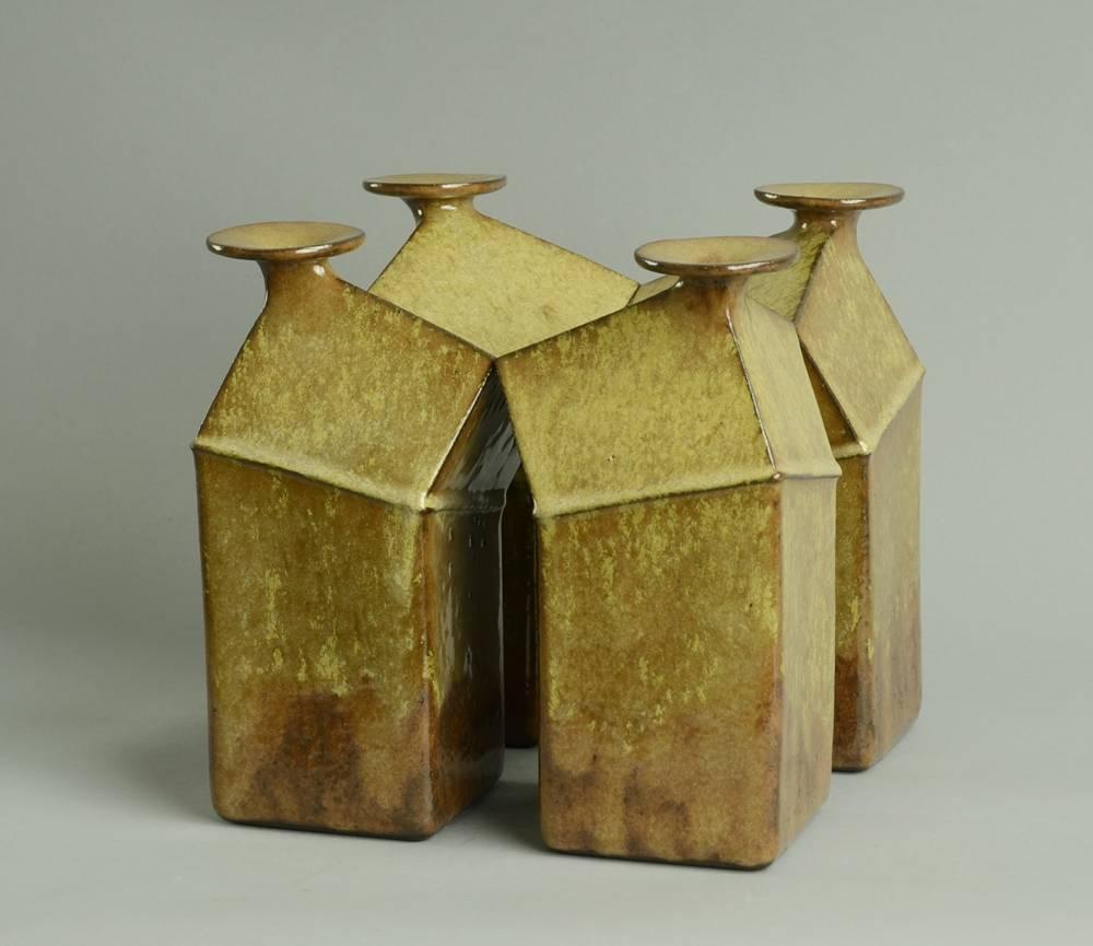 Mid-Century Modern Set of Four Bottle Vases by Rolf Overberg For Sale