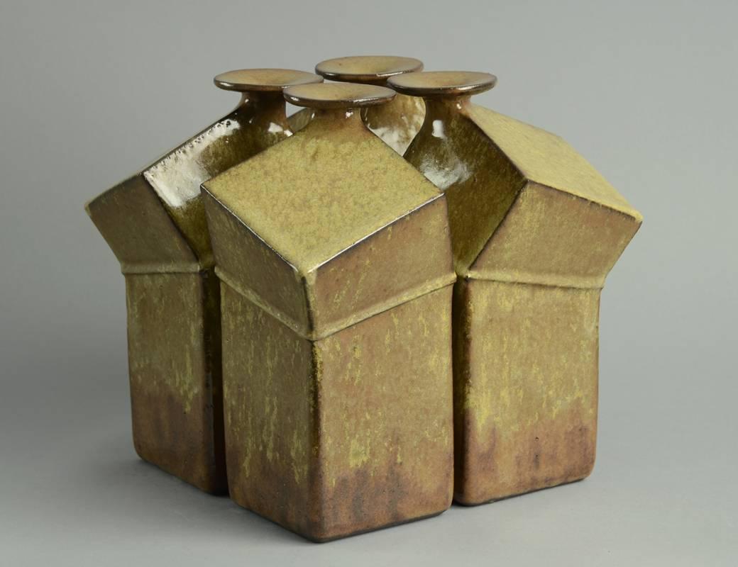 Late 20th Century Set of Four Bottle Vases by Rolf Overberg For Sale