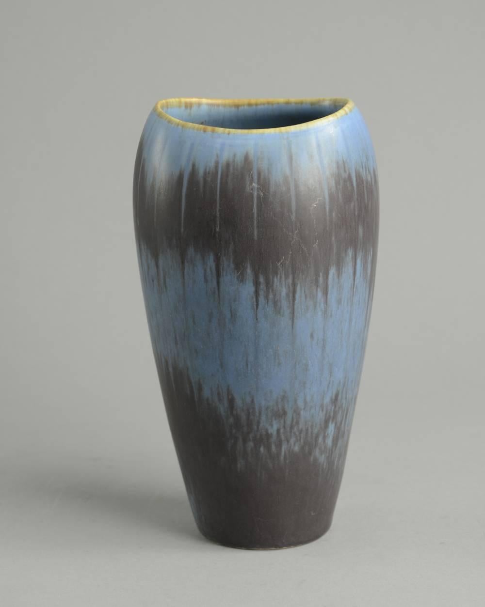 Ceramic Four Vases with Blue and Brown Glaze by Gunnar Nylund for Rörstrand