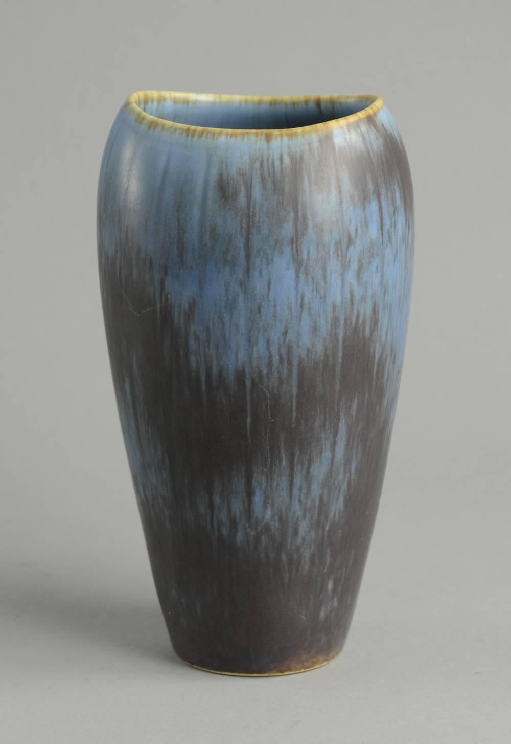 Four Vases with Blue and Brown Glaze by Gunnar Nylund for Rörstrand 1