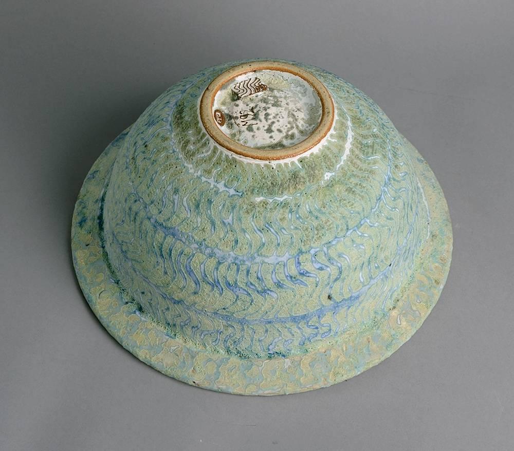 English Bowl with Pale Blue Glaze by Peter Beard