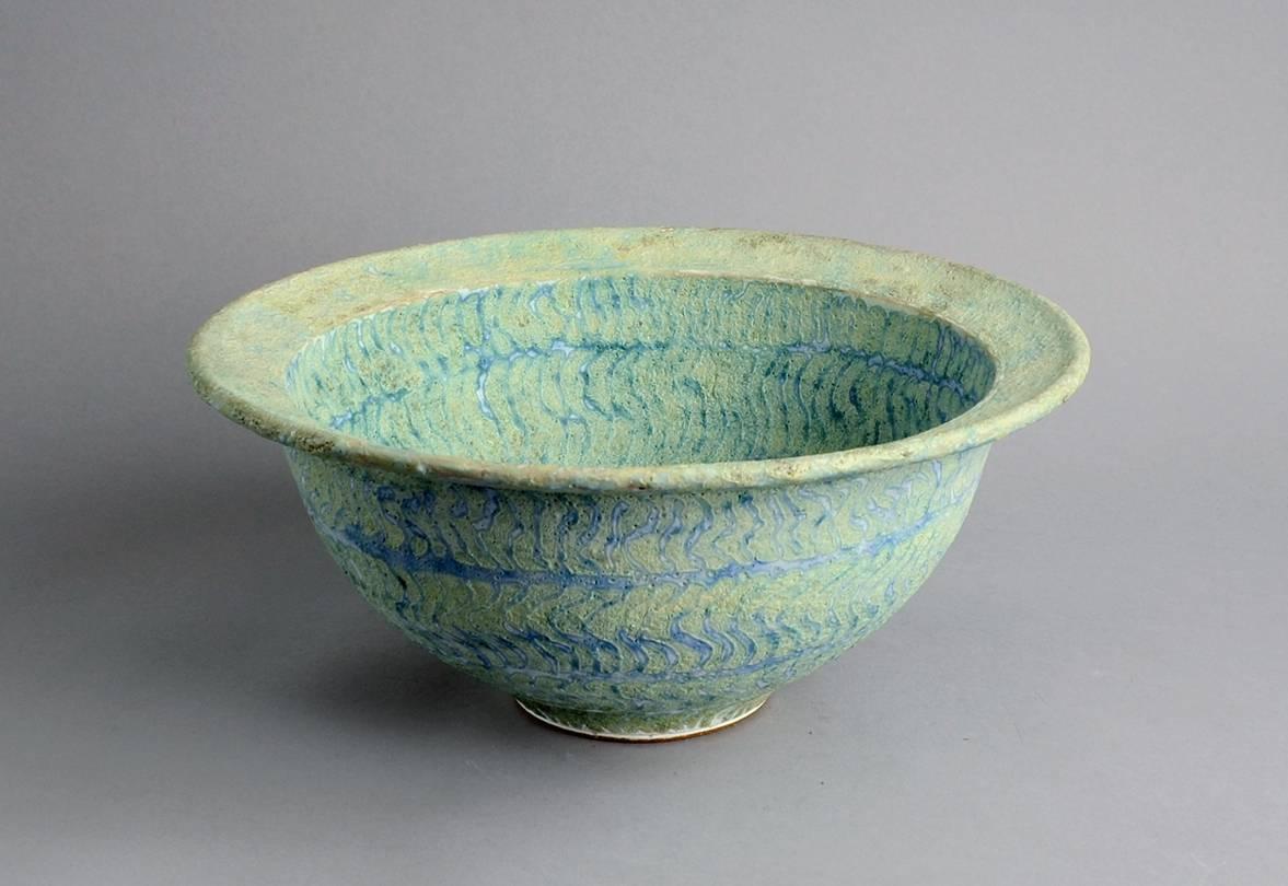 Organic Modern Bowl with Pale Blue Glaze by Peter Beard