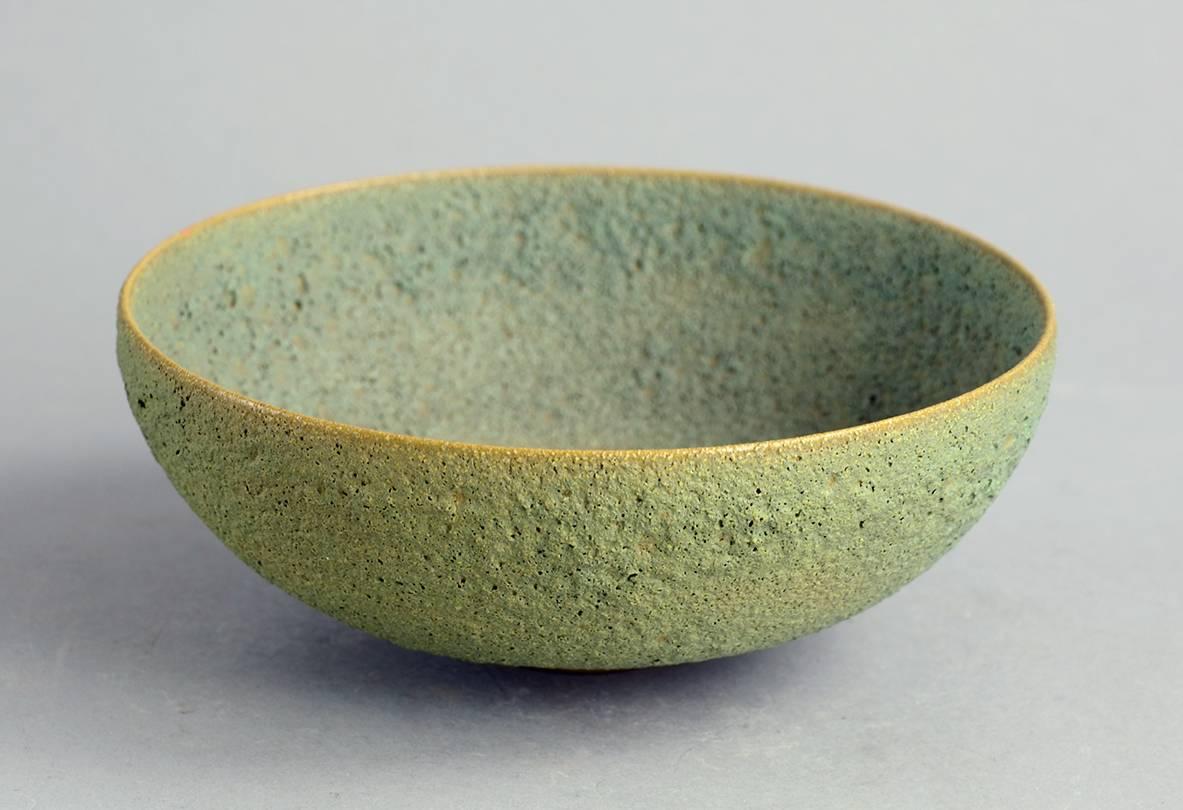 Glazed Bowl with Volcanic Glaze by Gertrude and Otto Natzler, c1950, US For Sale