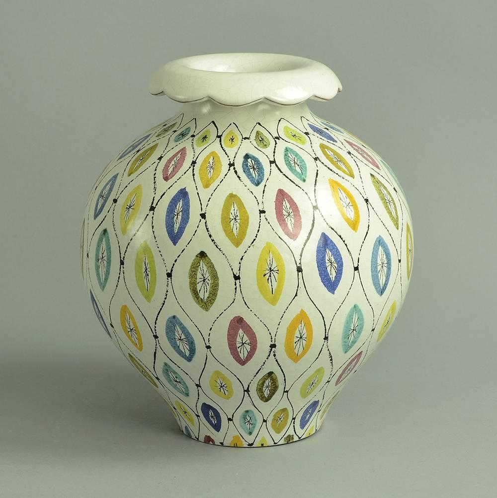 Glazed Multicolored Faience Vase by Stig Lindberg for Gustavsberg