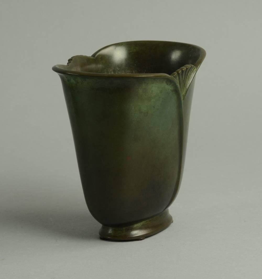 Art Nouveau Bronze Vase by Just Anderson for GAB, Sweden, 1930s In Excellent Condition For Sale In New York, NY