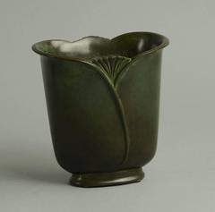 Art Nouveau Bronze Vase by Just Anderson for GAB, Sweden, 1930s