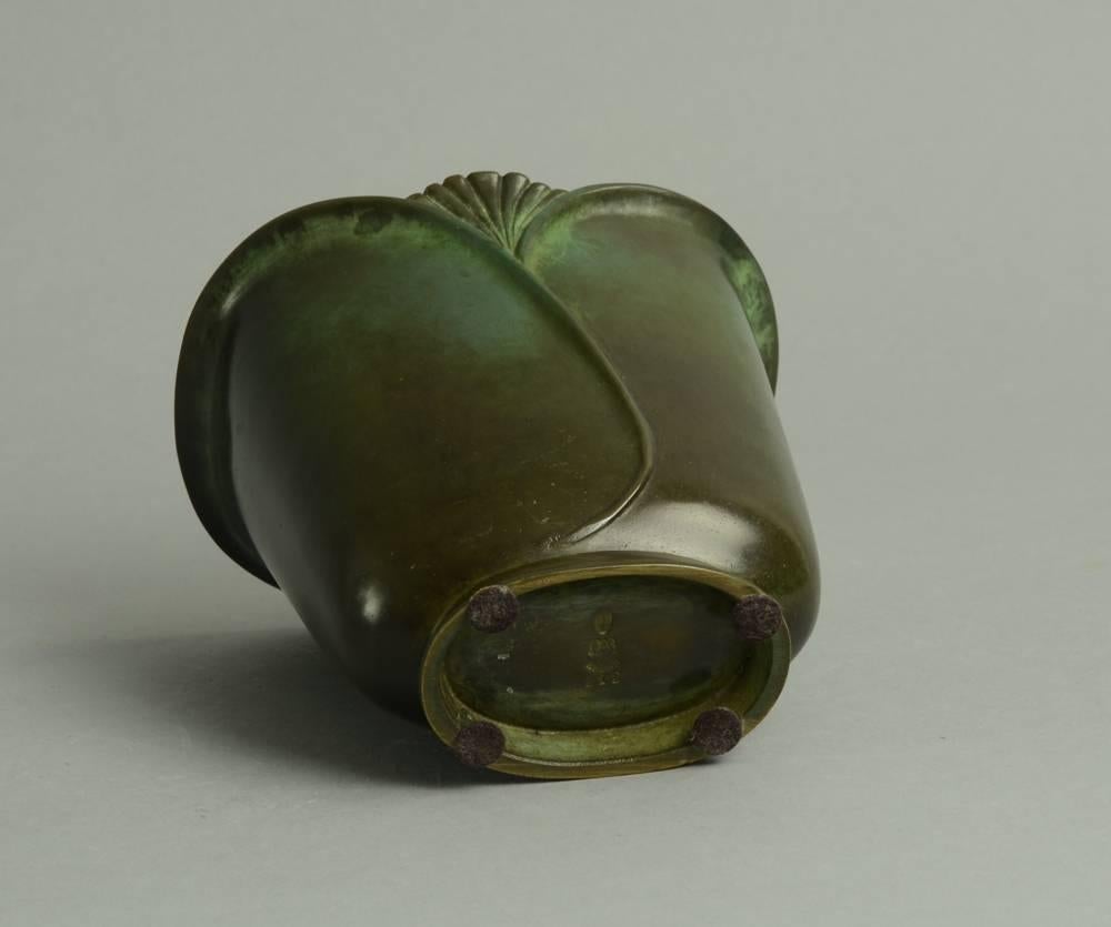 Mid-20th Century Art Nouveau Bronze Vase by Just Anderson for GAB, Sweden, 1930s For Sale
