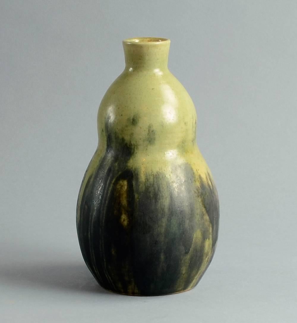 Arts and Crafts Unique Stoneware Double Gourd Vase by Patrick Nordstrom, Royal Copenhagen 1919 For Sale