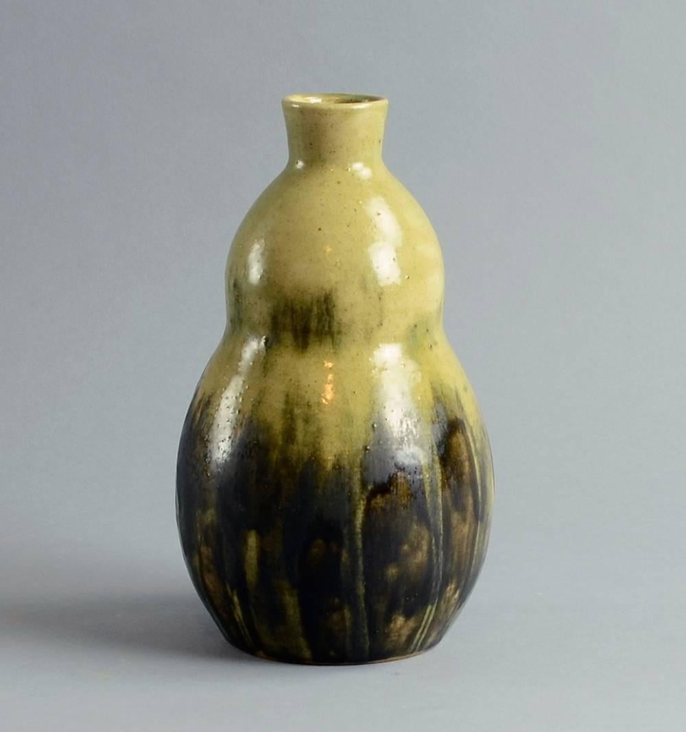 Danish Unique Stoneware Double Gourd Vase by Patrick Nordstrom, Royal Copenhagen 1919 For Sale