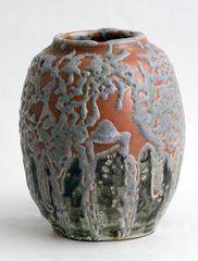 Stoneware Vase with Crawling Glaze by Patrick Nordstrom, Royal Copenhagen, 1921