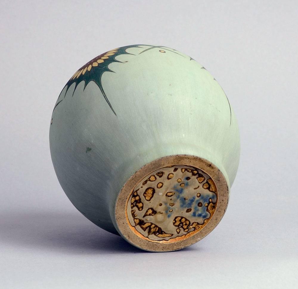 Danish Hand-Painted stoneware vase by Carl Halier, Patrick Nordstrom and Gustav Kohl