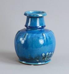 Vase with Glossy Turquoise Glaze by Nils Kahler for Herman A. Kahler Keramik