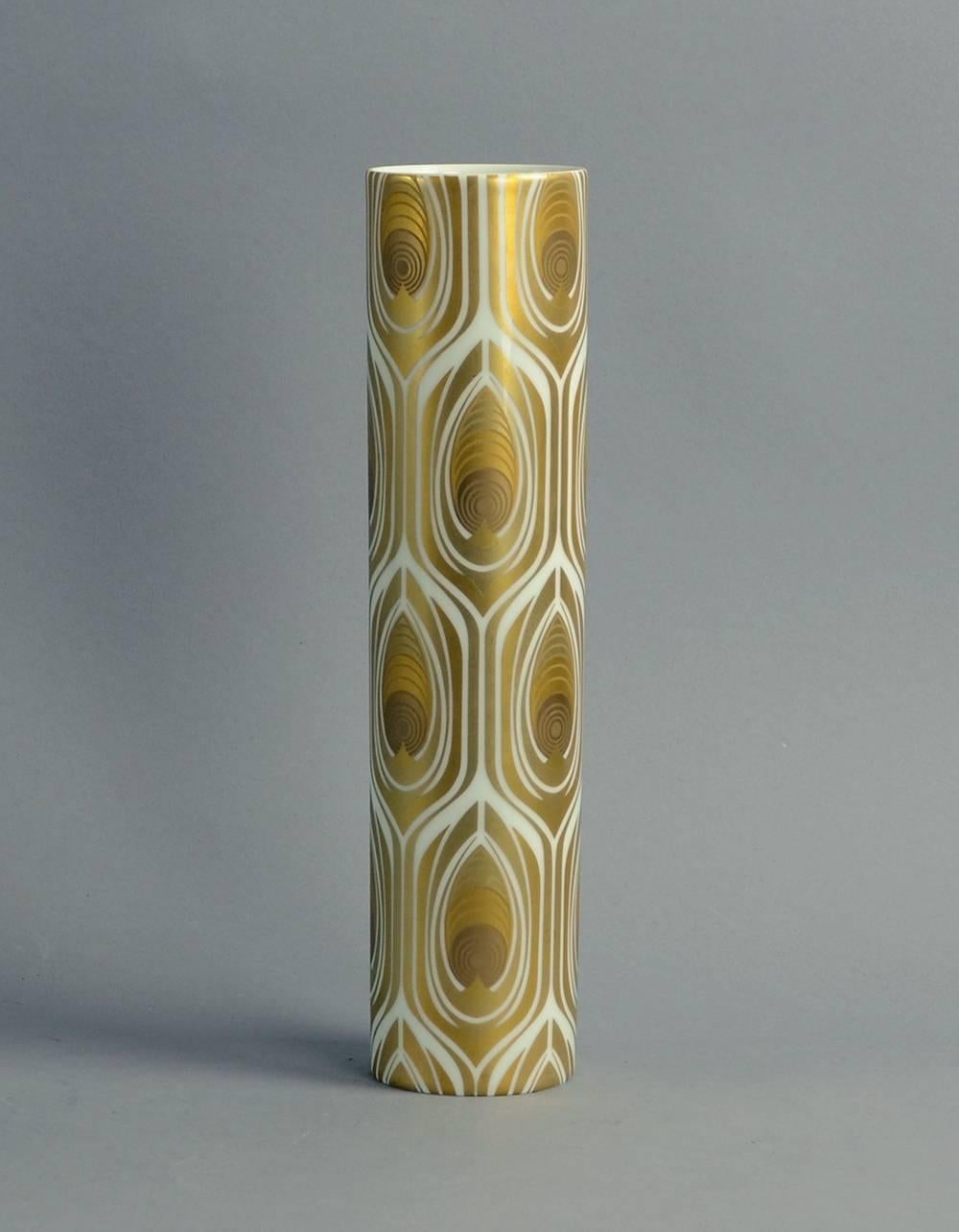 Glazed Three Porcelain Vases with Gold Decoration by Bjorn Wiinblad for Rosenthal For Sale