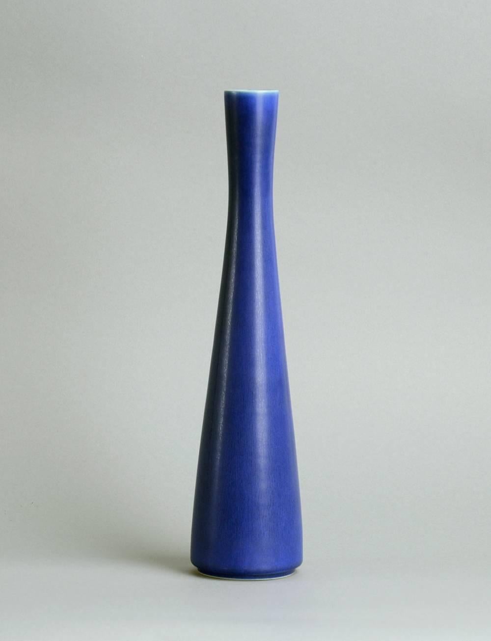 Five Vases with Blue and White Haresfur Glaze by Palshus, 1960s In Excellent Condition For Sale In New York, NY