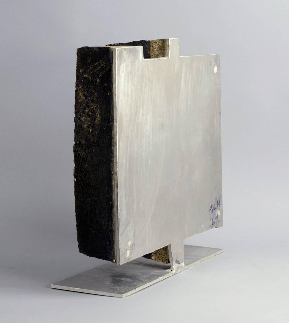 Stoneware and Metal Sculpture by Arne Lundsteen Hansen, Denmark, 1969 In Excellent Condition For Sale In New York, NY