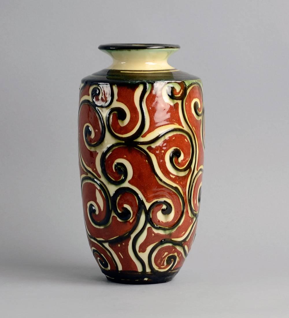 Danish Art Deco Vase by Sophie Lundstien for Herman Kahler, Denmark, 1920s For Sale