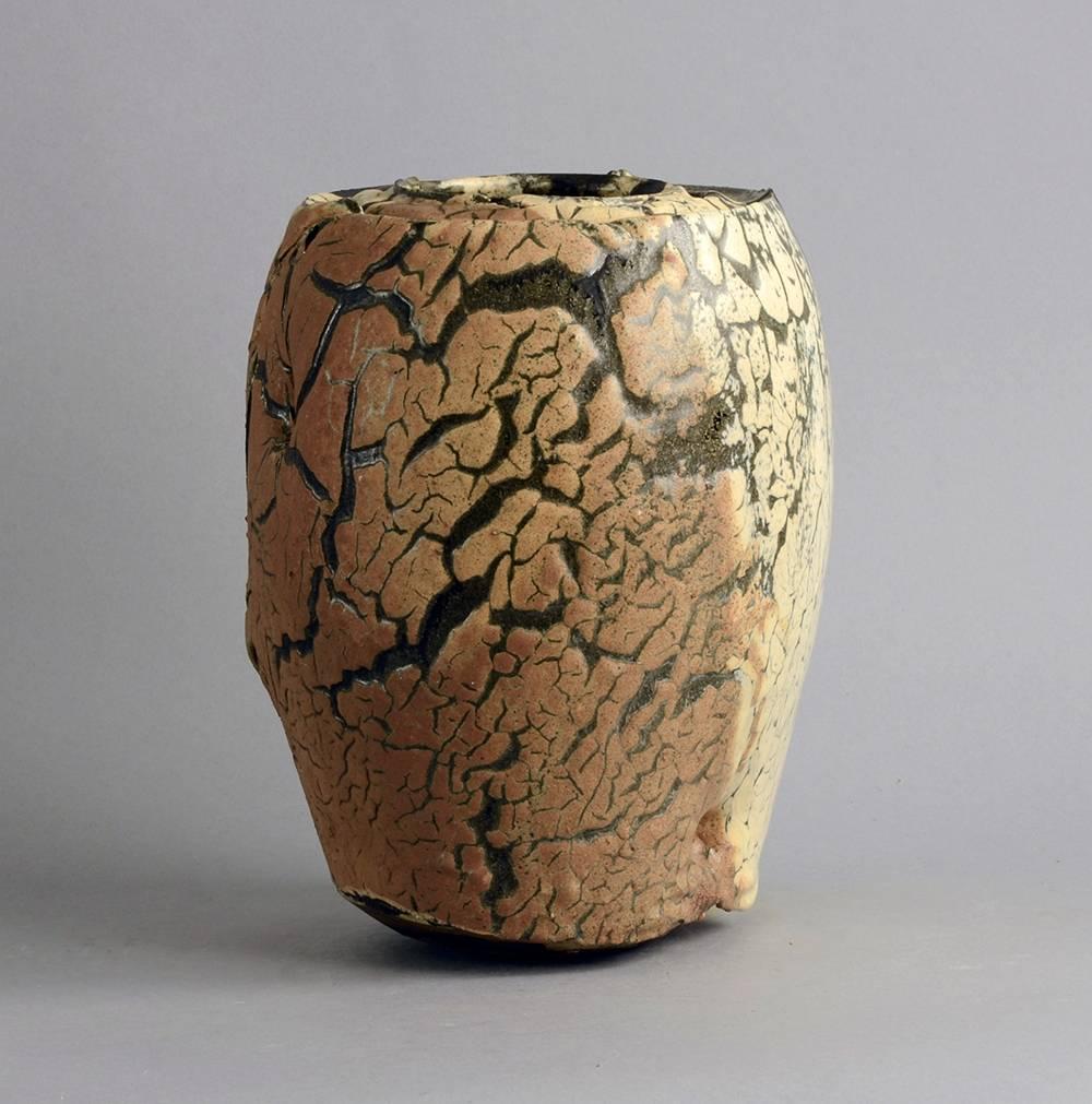 Organic Modern Unique Stoneware Vessel by Claude Champy, France