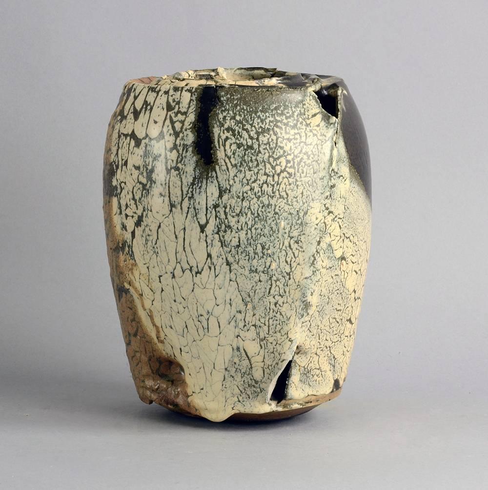 Glazed Unique Stoneware Vessel by Claude Champy, France
