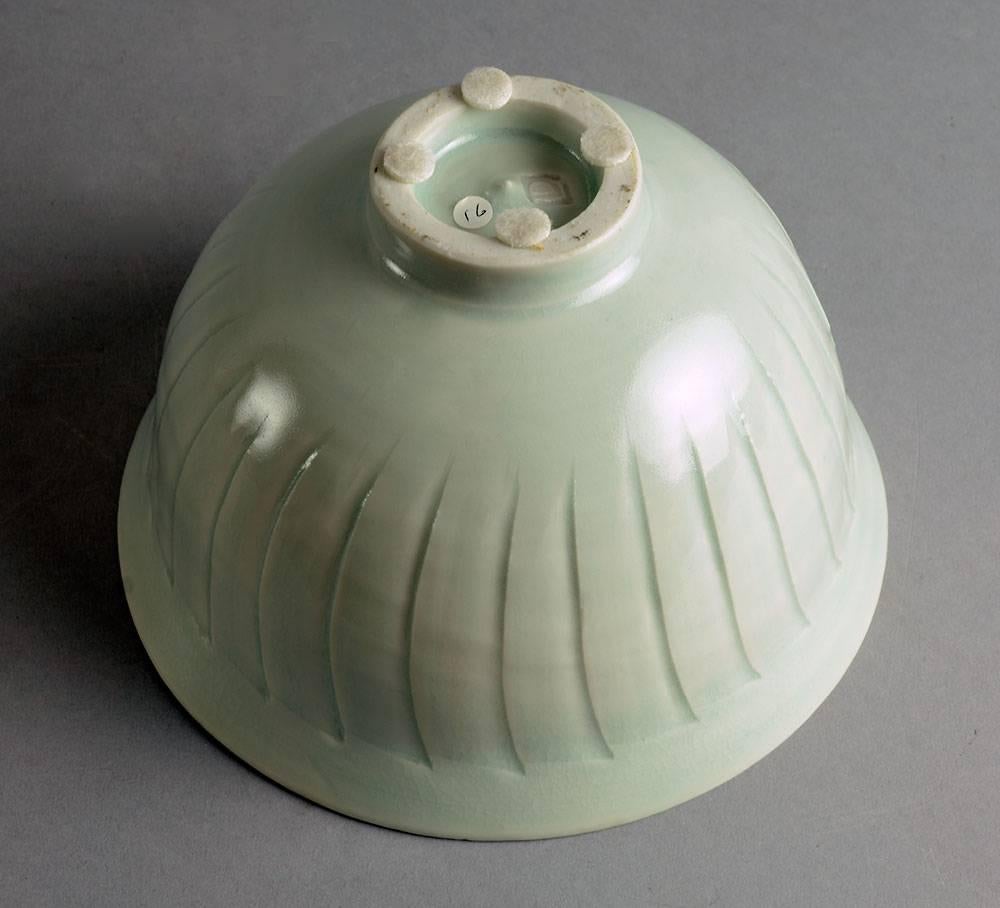Glazed Porcelain Bowl by David Leach, Lowerdown Pottery, UK For Sale